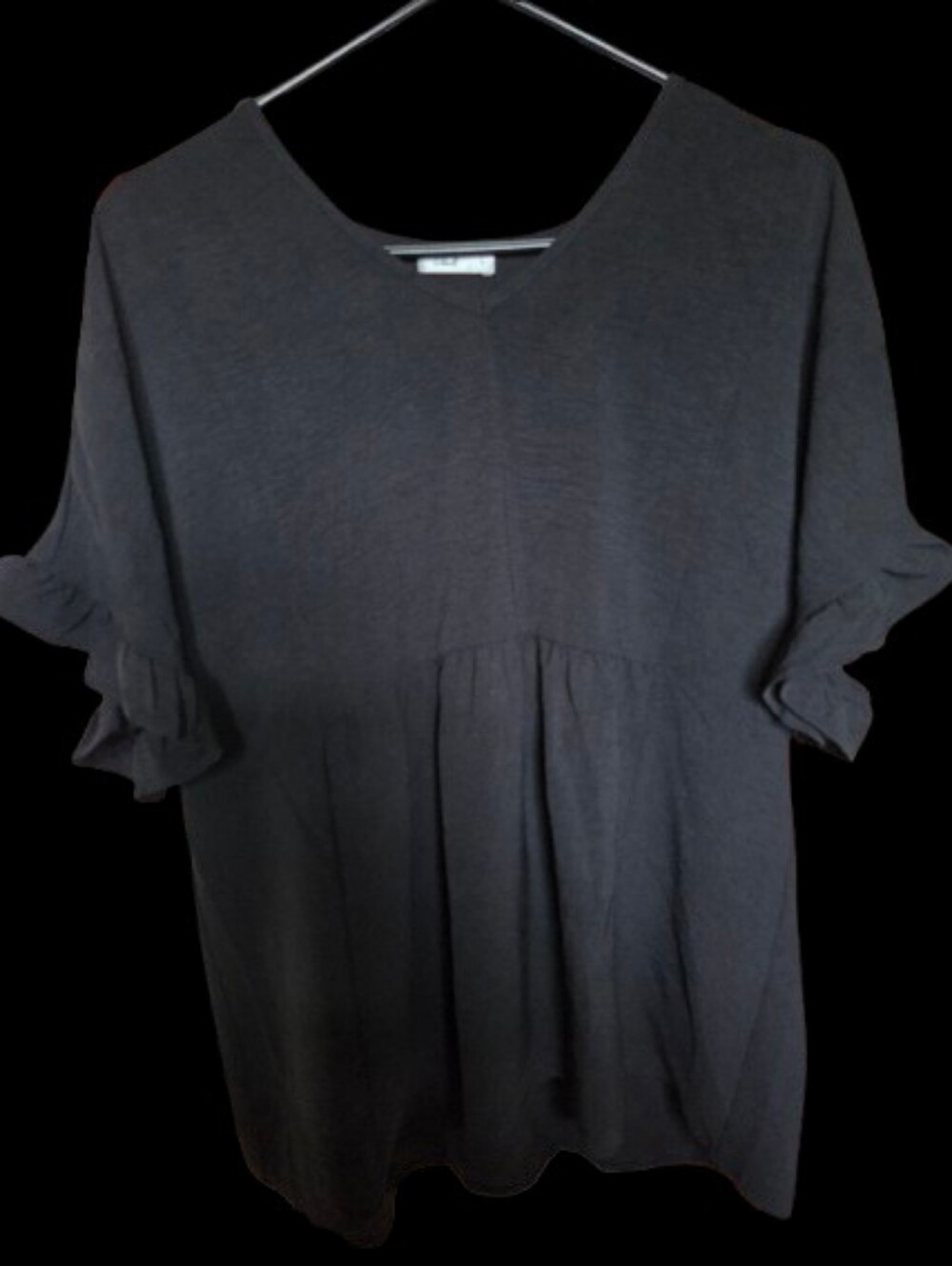 NWOT women's L Blk Ruffle Sleeve Babydoll